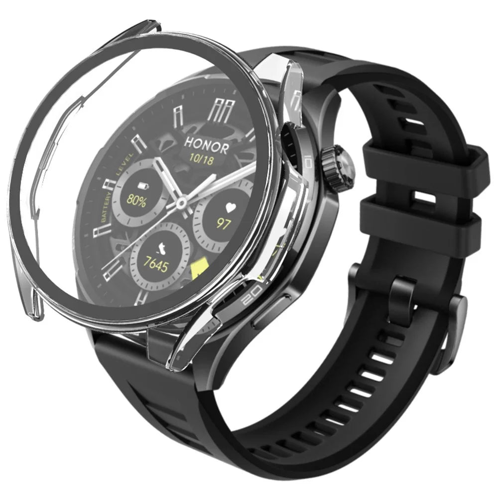For Honor Watch 6 Protective Case Hard PC Watch Cover with Screen Protector - Black - 2