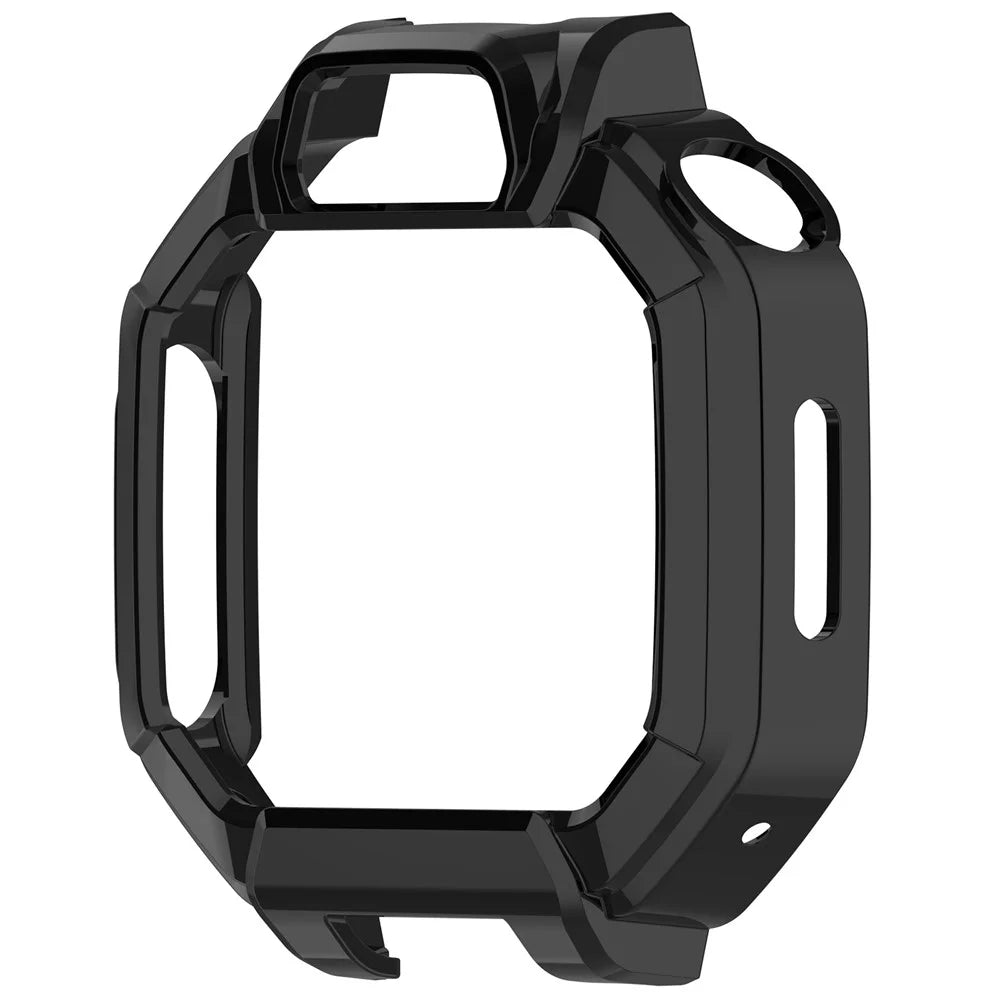 For Huawei Watch Kids X1 / X1 Pro Case Hollow Hard PC Watch Protective Cover with Tempered Glass Screen Protector - Black - 5