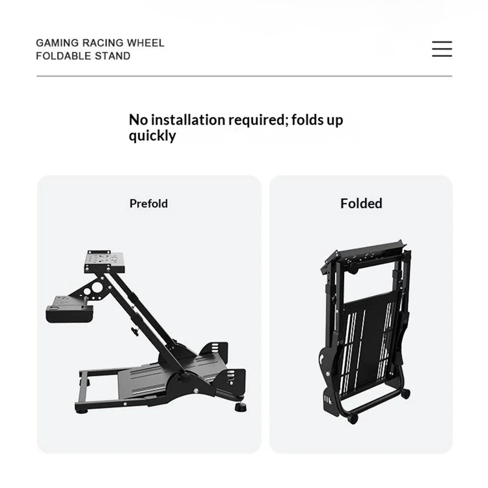 PXN A10 Folding Racing Wheel Stand Multi-Angle Adjustable Non-slip Gaming Cockpit for Home Simulator - Black - 3