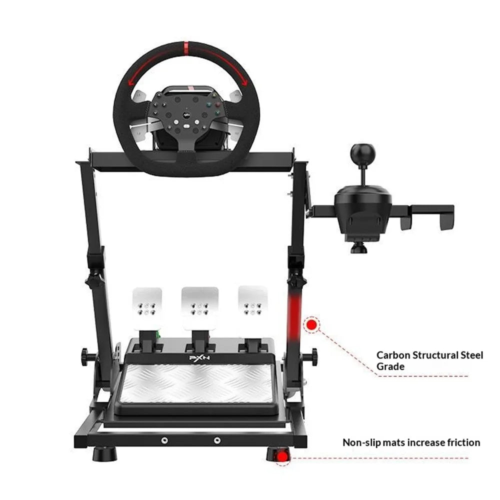 PXN A10 Folding Racing Wheel Stand Multi-Angle Adjustable Non-slip Gaming Cockpit for Home Simulator - Black - 4