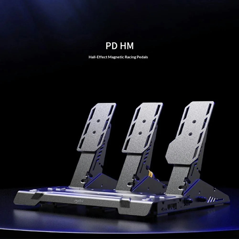 PXN PDHM 2 Racing Pedals Set Hall Sensor Throttle Brake Clutch Three Pedals for Sim Racing - Black - 2