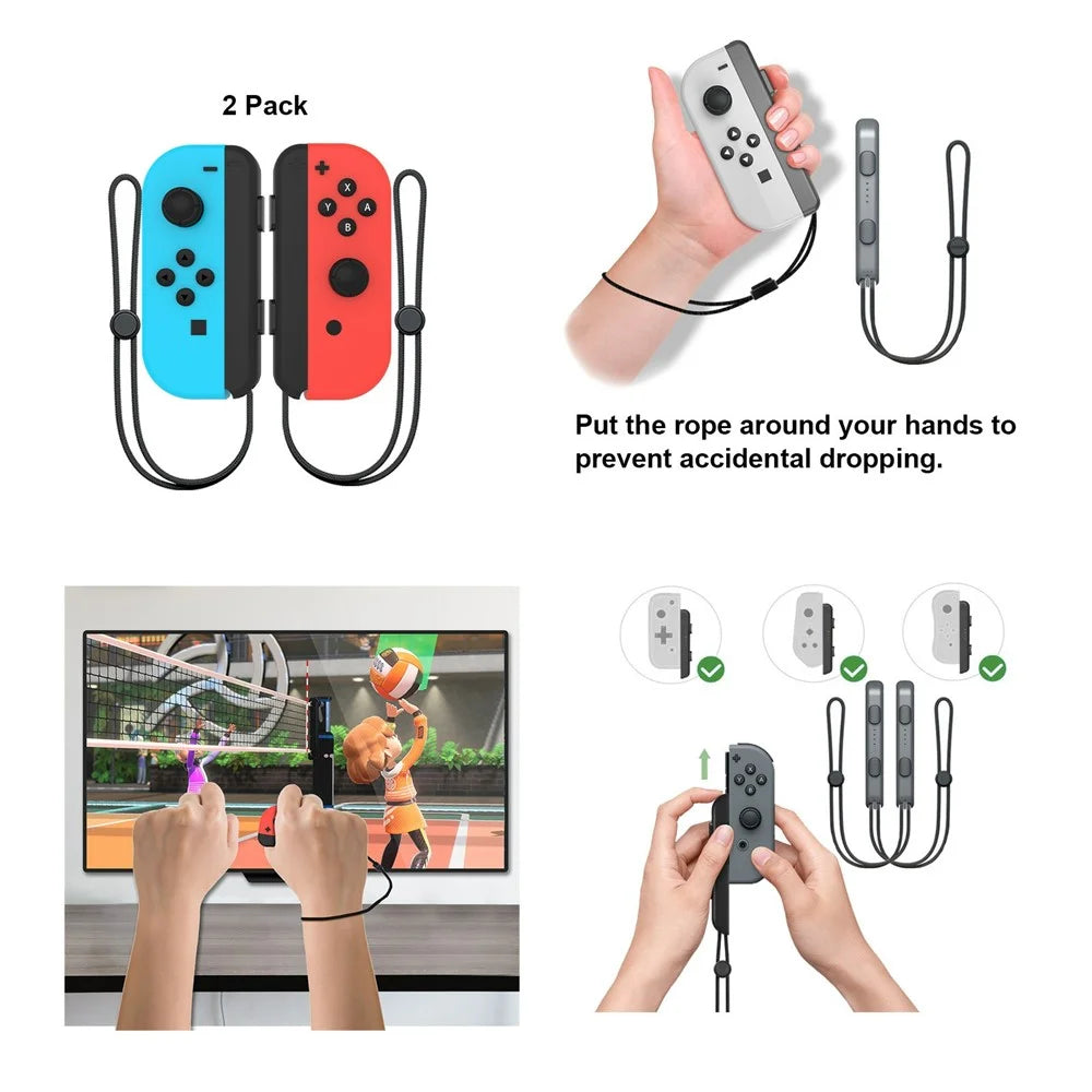 JYS NS236 For Nintendo Switch Joy-Con Controller Sports Racket Golf Club Sword Leg Strap Wrist Band 9 in 1 Game Accessories Set - 4