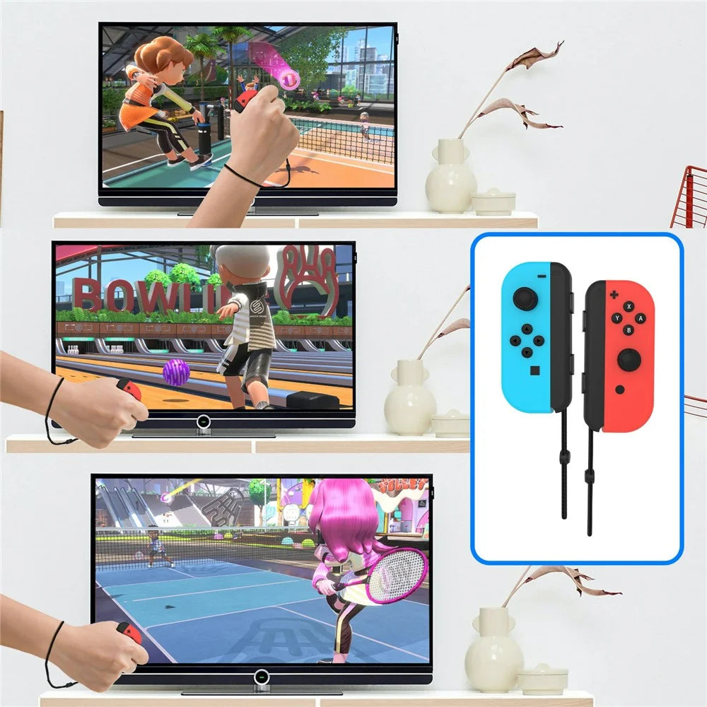 JYS NS236 For Nintendo Switch Joy-Con Controller Sports Racket Golf Club Sword Leg Strap Wrist Band 9 in 1 Game Accessories Set - 5
