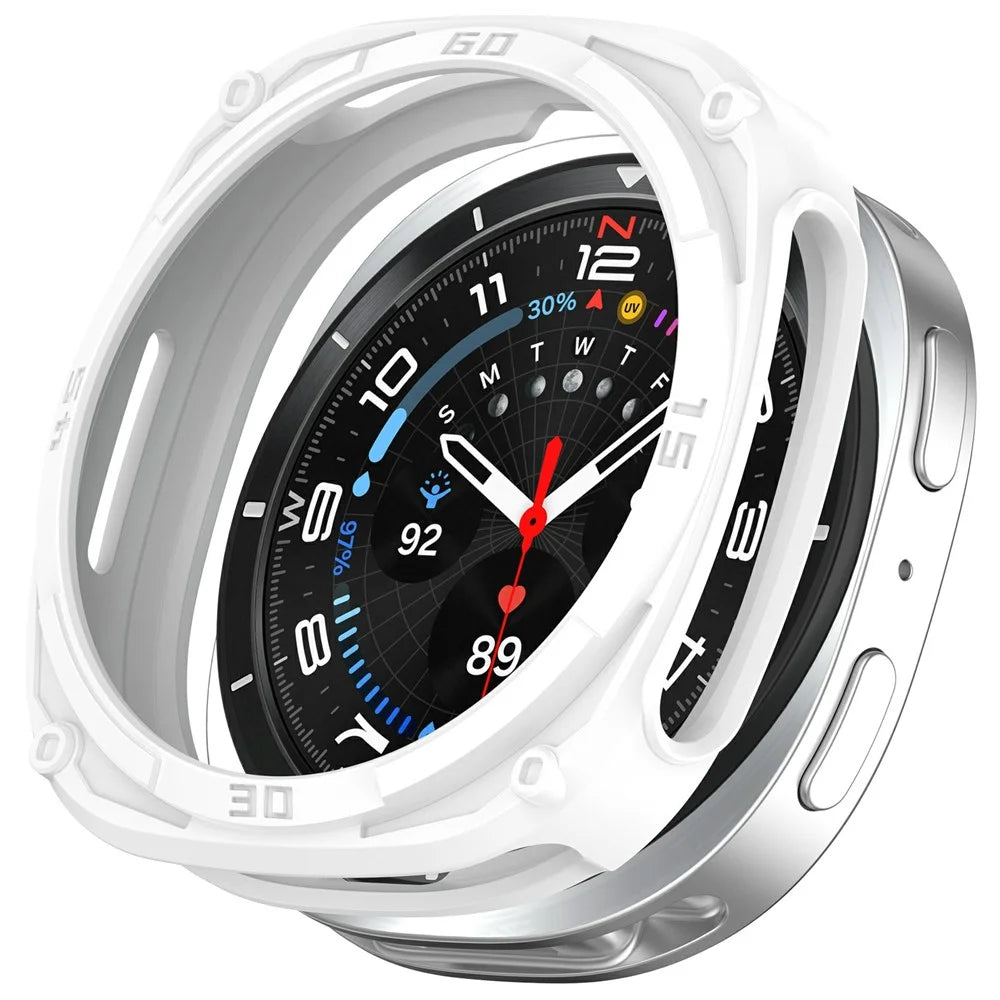 For Samsung Galaxy Watch9 40mm Watch Case Armor PC Shockproof Protective Cover - White - 1