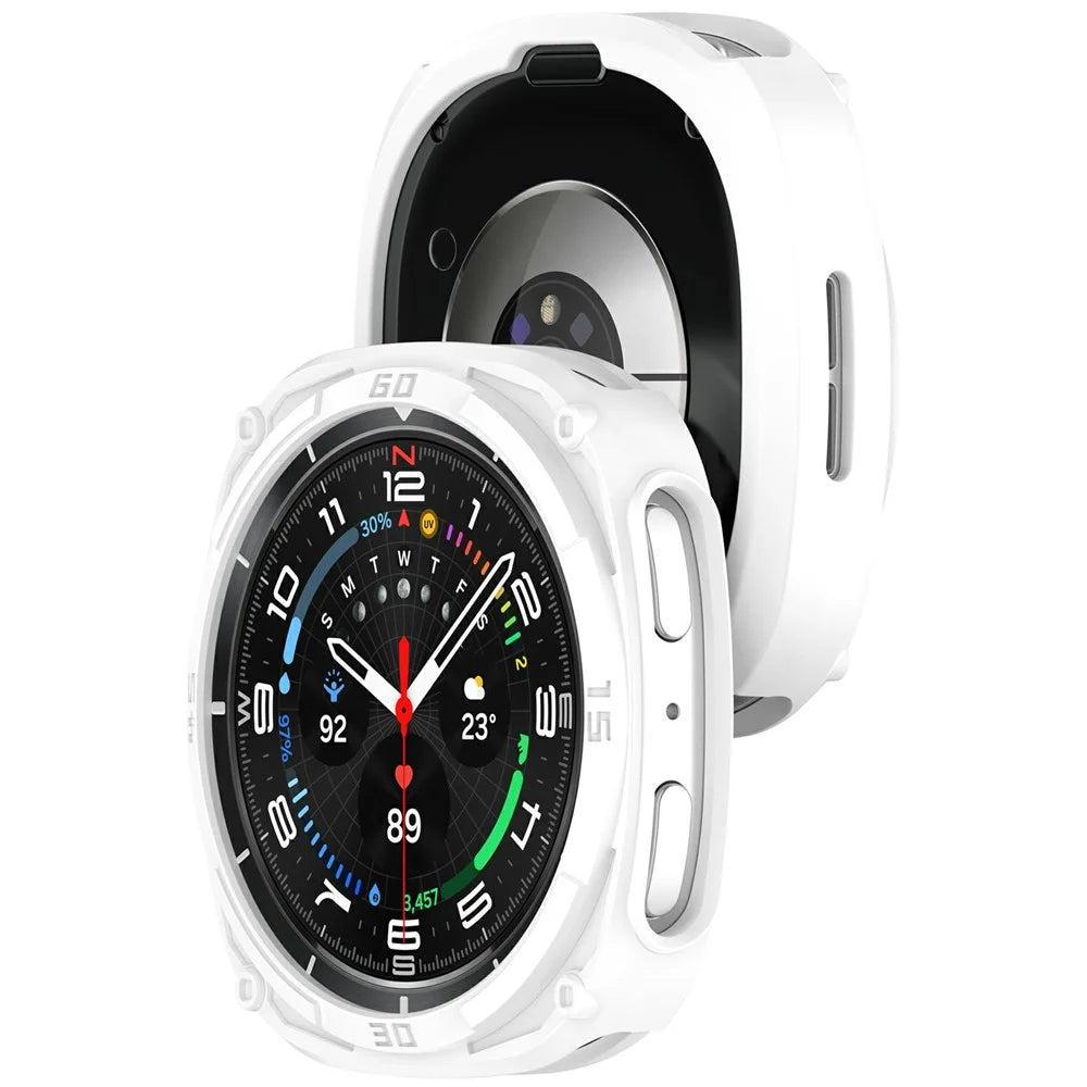 For Samsung Galaxy Watch9 40mm Watch Case Armor PC Shockproof Protective Cover - White - 2