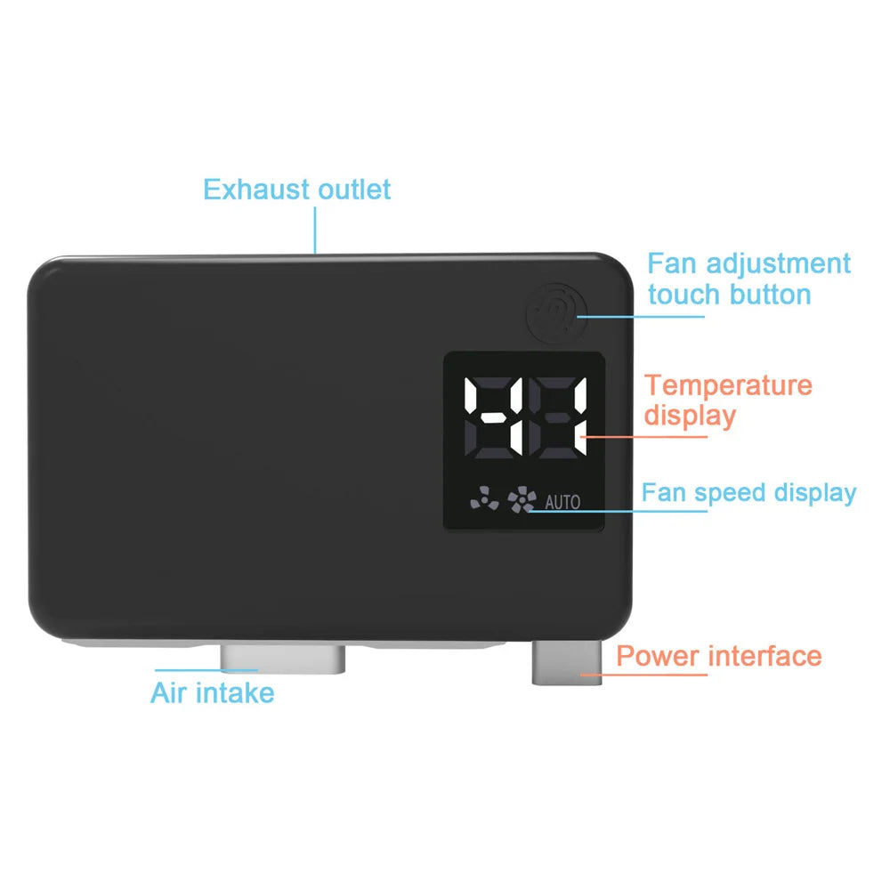 KJH KJH-NS2-568 For Nintendo Switch 2 Smart Cooling Fan LED Display 3-Speed Auto Temp Control - Black - 3