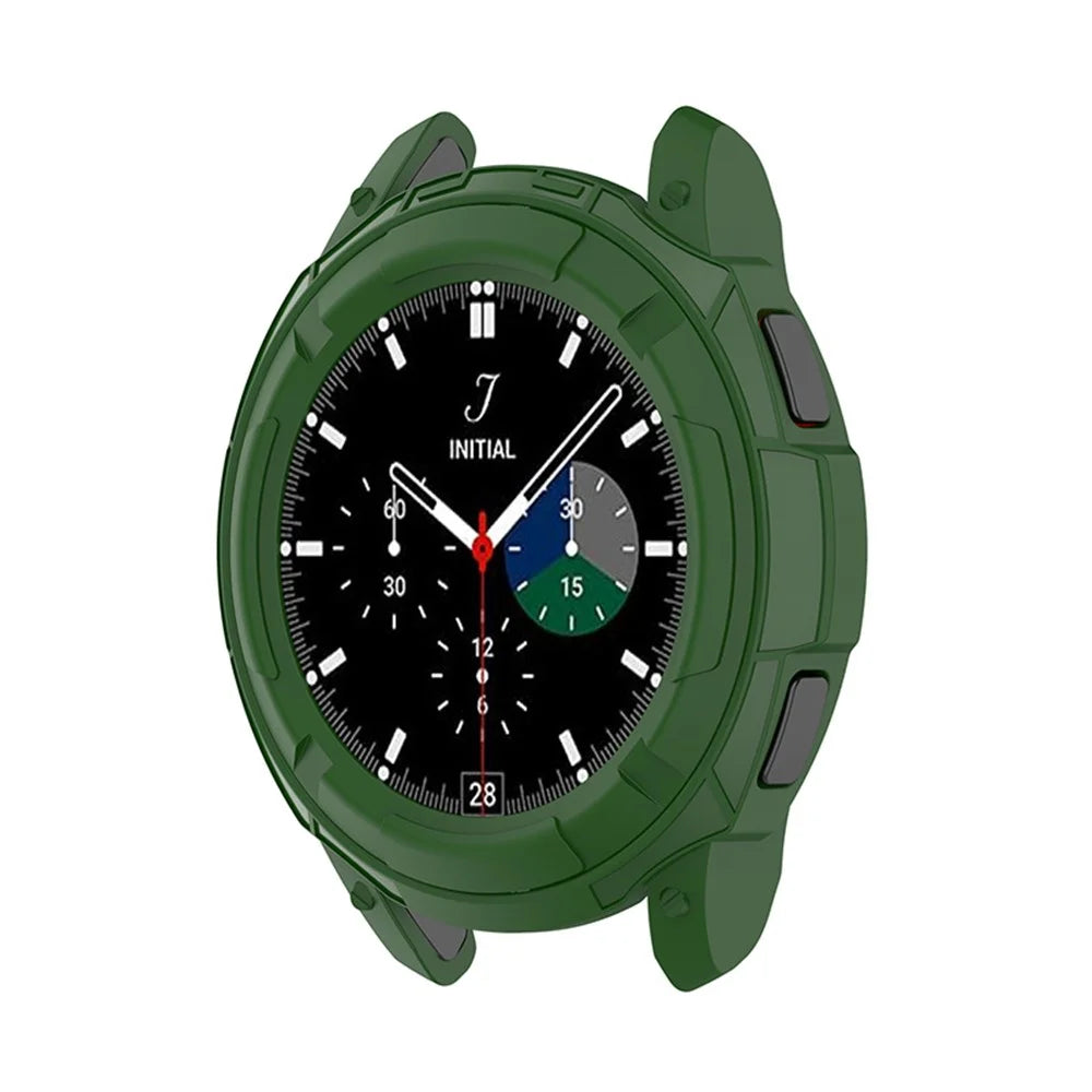 Smart Watch Protective Frame Case with Rotatable Bezel Ring for Samsung Galaxy Watch4 Classic 46mm - Green - 5