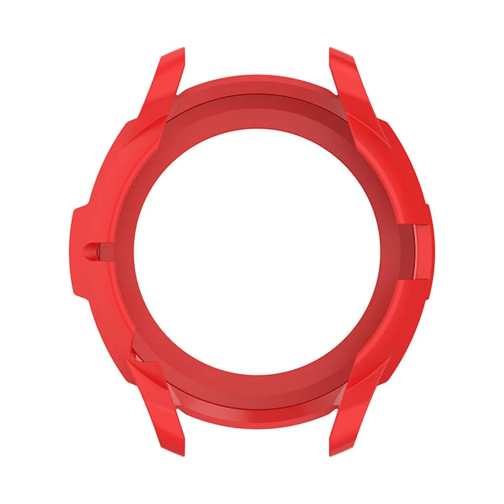 Solid Color Watch Frame Case Protector with Rotatable Bezel Ring for Samsung Galaxy Watch4 Classic 42mm - Red - 2