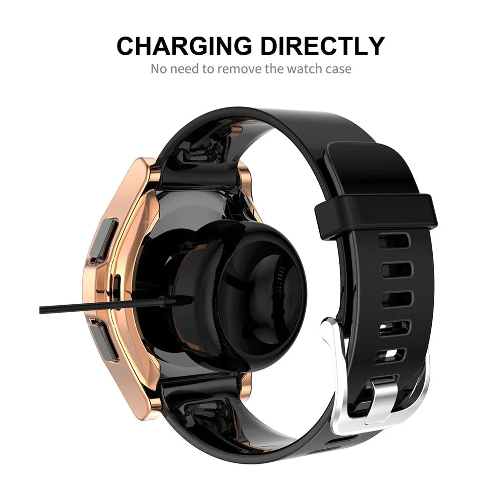 ENKAY HAT PRINCE 2-in-1 0.2mm 2.15D 9H Tempered Glass Screen Film with Electroplating TPU Smart Watch Case for Samsung Galaxy Watch4 Classic 46mm - Silver - 4