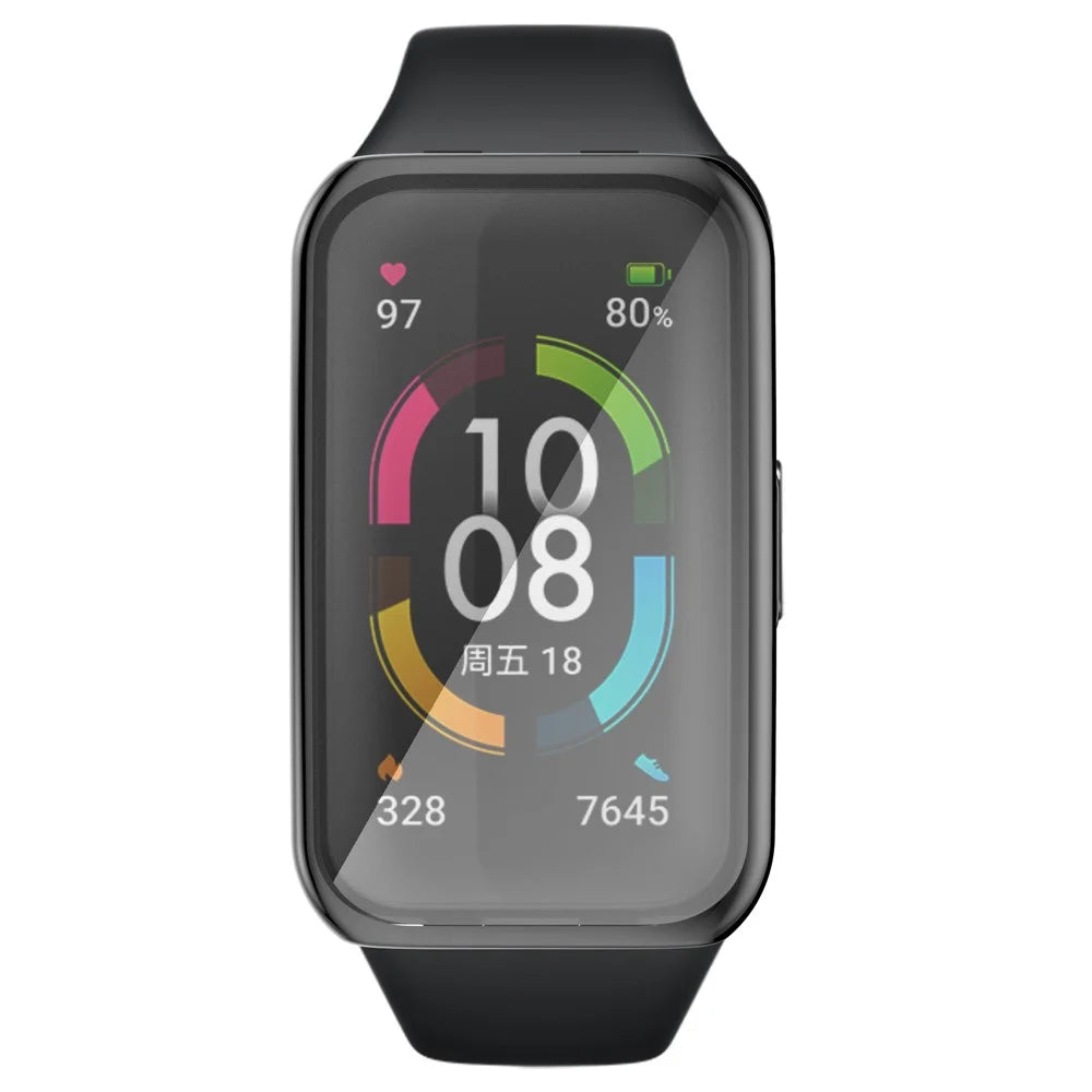 Electroplating Soft TPU Bumper All-inclusive Protective Watch Case for Huawei Band 7 / 6 Pro / 6 / Honor Band 6 - Black - 2