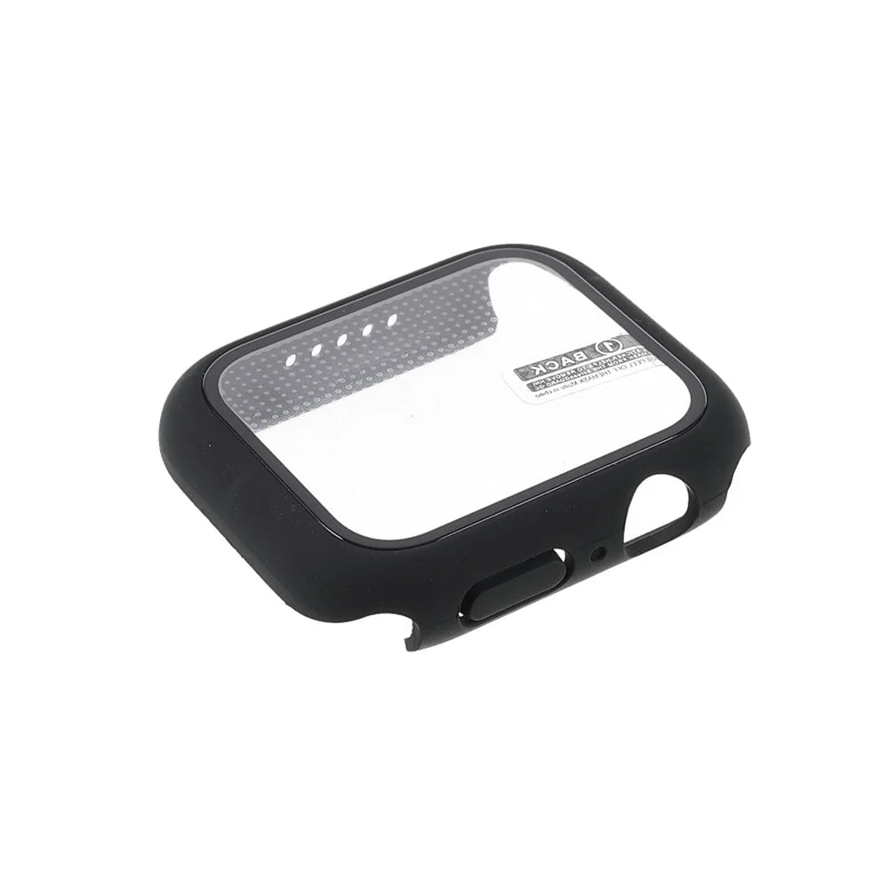 Matte Rubberized Case Tempered Glass Protector Cover for Apple Watch Series 9 / 8 / 7 45mm - 3