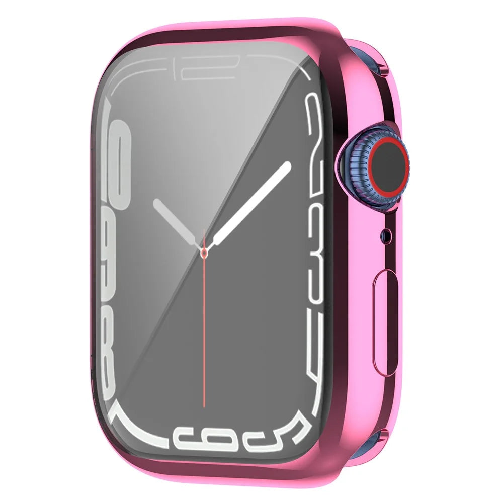 Electroplating TPU Watch Cover Full Protective Case for Apple Watch Series 9 / 8 / 7 41mm - Pink - 3