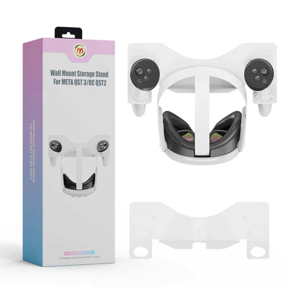 JYS JYS-MQ005 Wall Mounted Hook Stand VR Headset Controller Holder Storage Rack for Oculus Quest 2 / PS VR - Black - 7