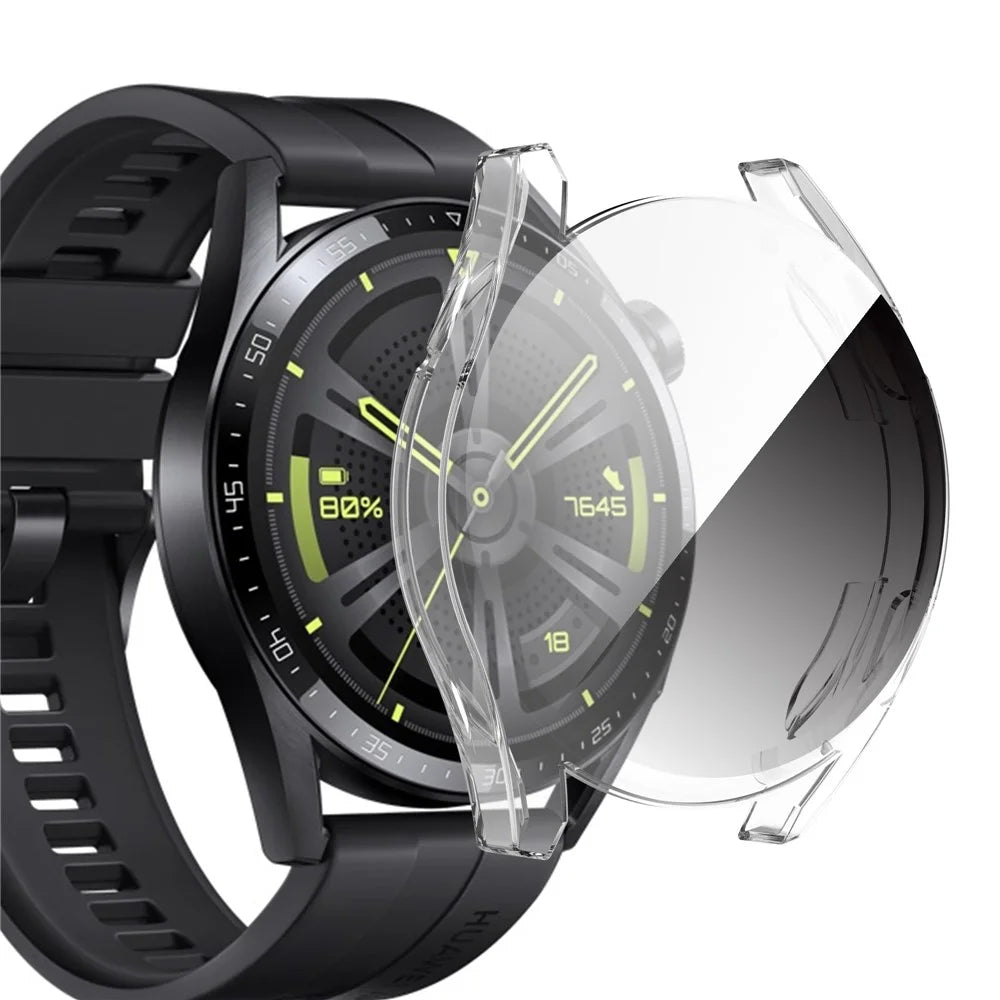 Clear Full Coverage Soft TPU Protective Watch Case Cover for Huawei Watch GT 3 46mm - Transparent White - 2