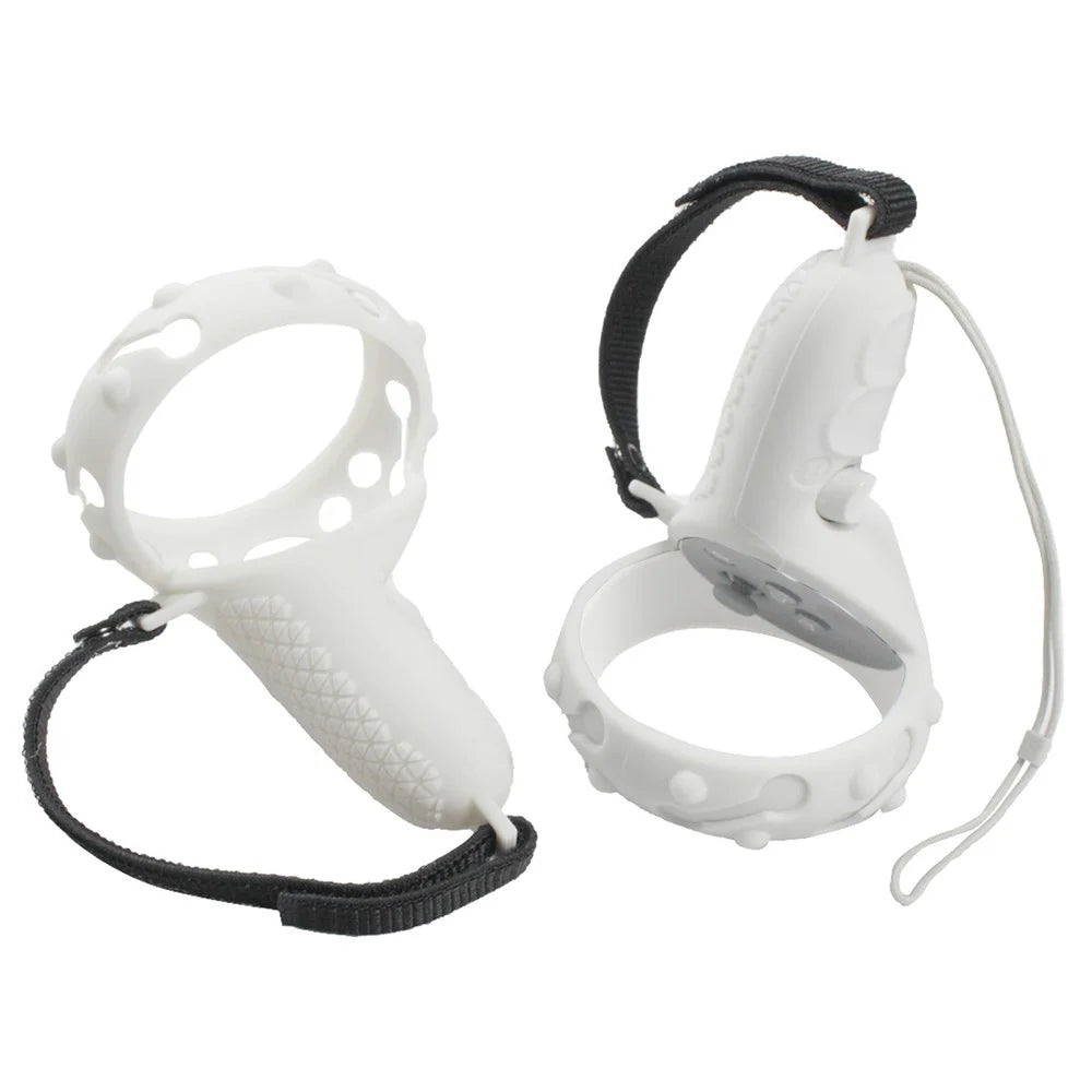 1 Pair Silicone Protective Grip Cover for Oculus Quest 2 VR Controller Handle Sleeve Case - White - 2