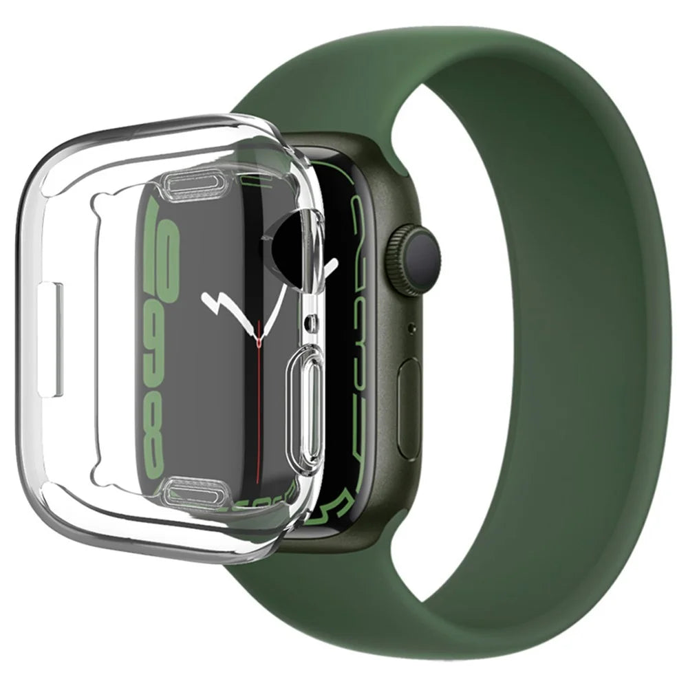 IMAK UX-3 Series HD Clear Soft TPU Shockproof Edge Case Protector for Apple Watch Series 9 / 8 / 7 45mm - 1