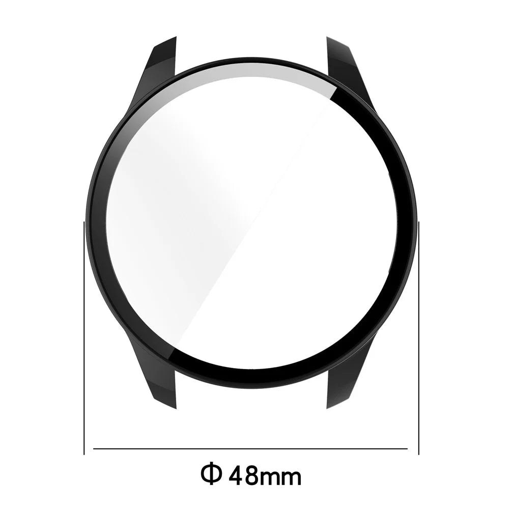 2 in 1 Smart Watch Hard PC Frame + Tempered Glass Screen Protector Watch Case for Xiaomi Mi Watch Color Sports - Black - 7
