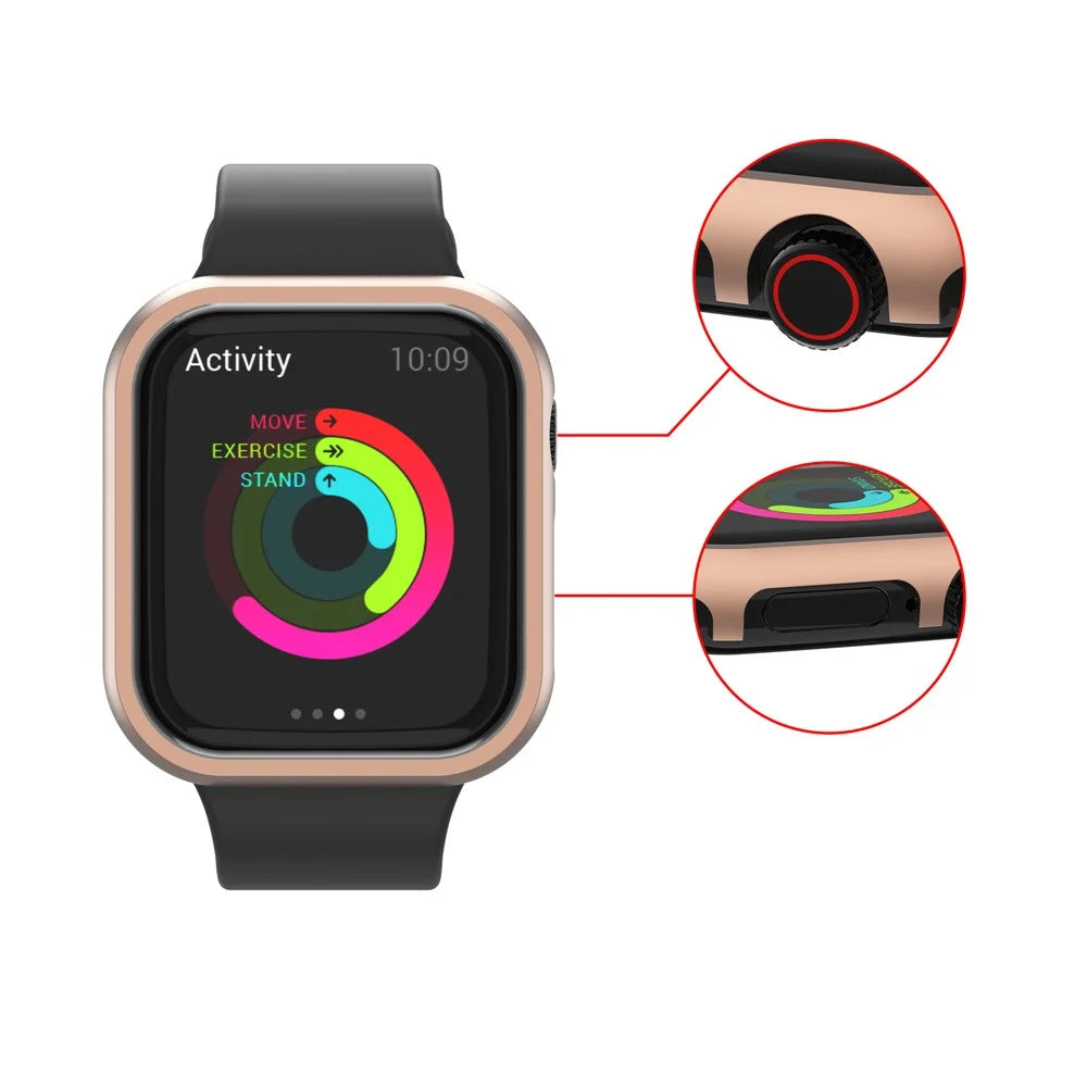 Aluminium Alloy Smart Watch Protective Case Cover for Apple Watch Series 9 / 8 / 7 45mm - Rose Gold - 3