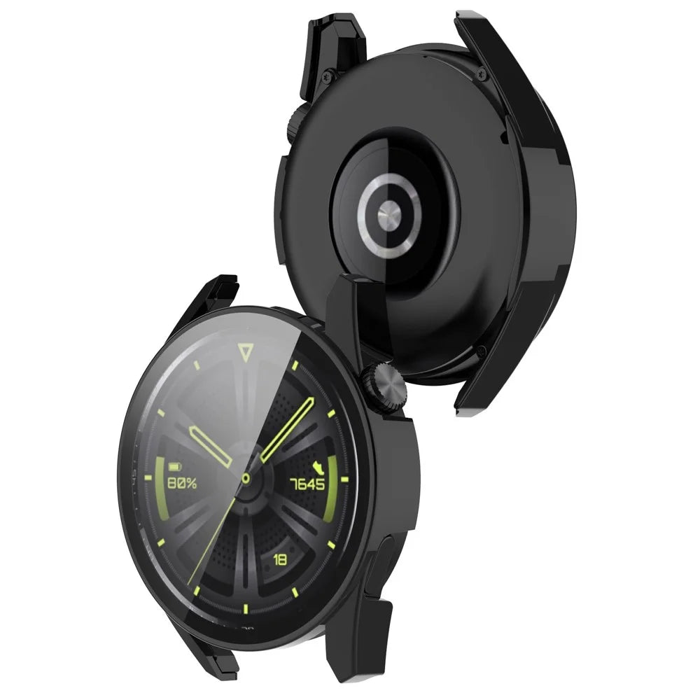 2-in-1 Watch Case Hard PC Frame + Tempered Glass Screen Protector for Huawei Watch GT 3 46mm - Black - 3