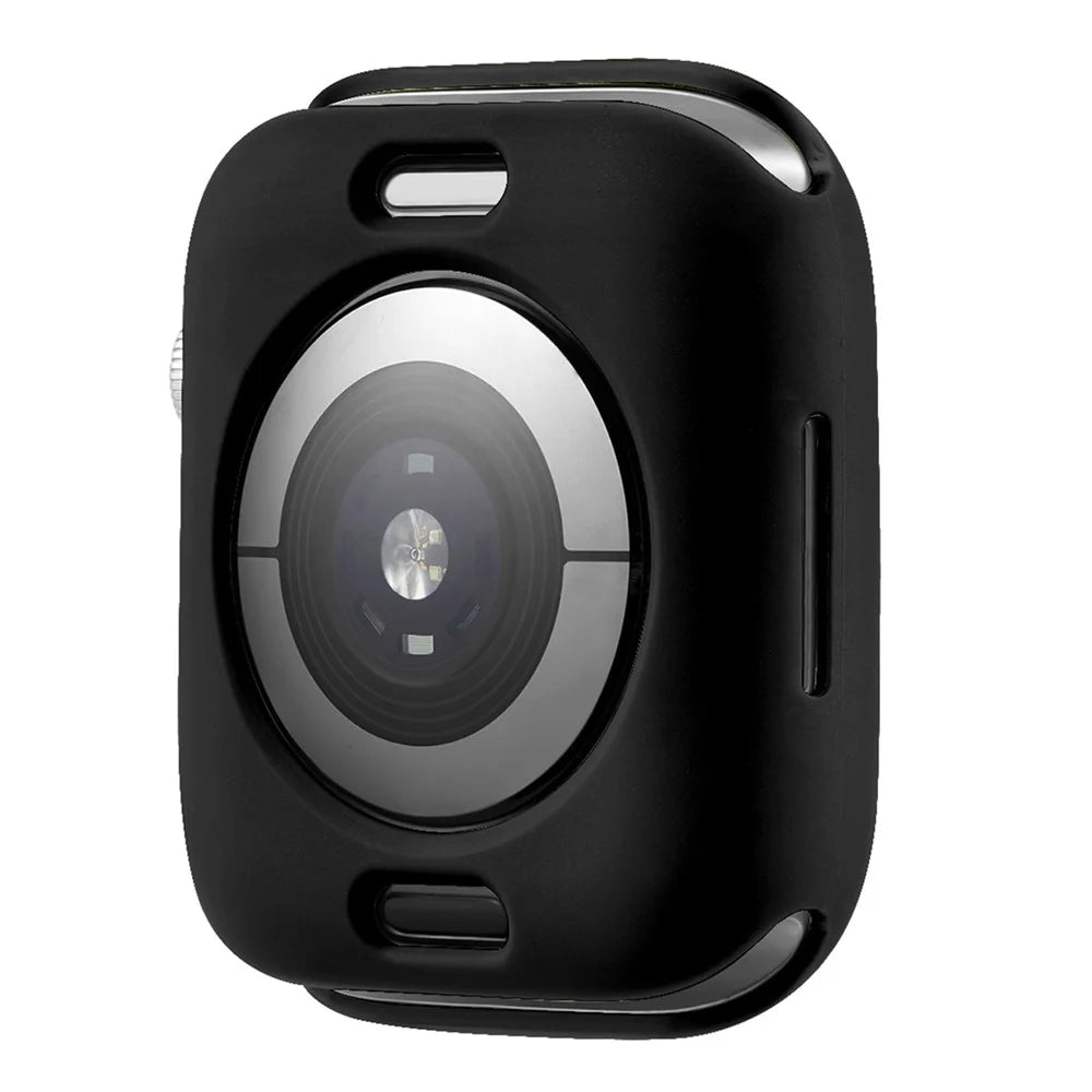 Candy Color Button Covered Soft TPU Protective Watch Case for Apple Watch Series 9 / 8 / 7 41mm - Black / Black - 3