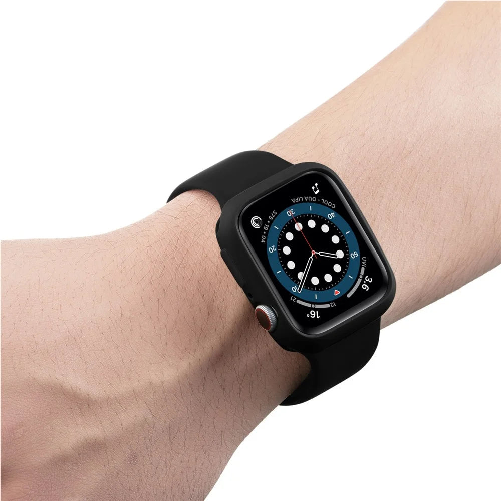 Candy Color Button Covered Soft TPU Protective Watch Case for Apple Watch Series 9 / 8 / 7 41mm - Black / Black - 5