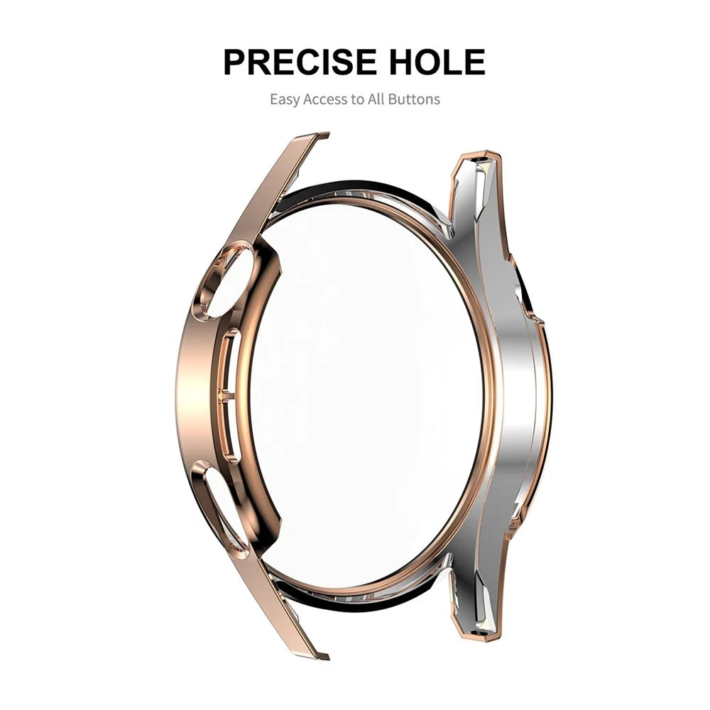 ENKAY HAT PRINCE for Huawei Watch GT 3 46mm 9H Tempered Glass Screen Protector Scale Design Electroplating Hard PC Watch Protective Case - Rose Gold - 5