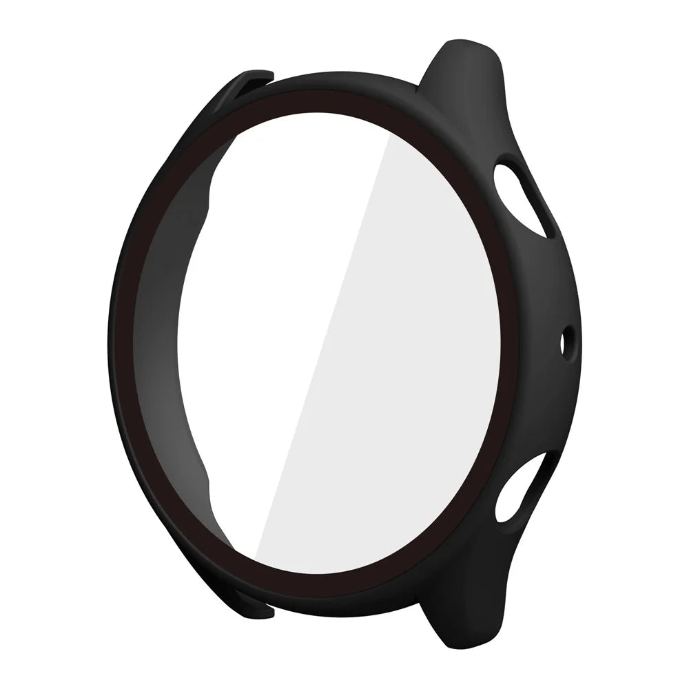 For Huami Amazfit GTR 3/GTR 3 Pro Overall Hard PC Case with HD Tempered Glass Screen Protector - Black - 7