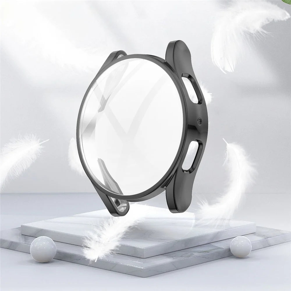 For Samsung Galaxy Watch5 40mm All-around Flexible TPU Case Electroplated Protective Cover - Black - 1
