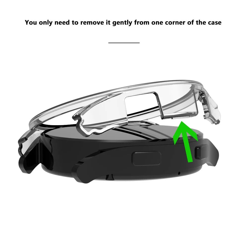 For Samsung Galaxy Watch 5 44mm Smart Watch PC Case Half Cover Frame Protector with Scale - Transparent - 3