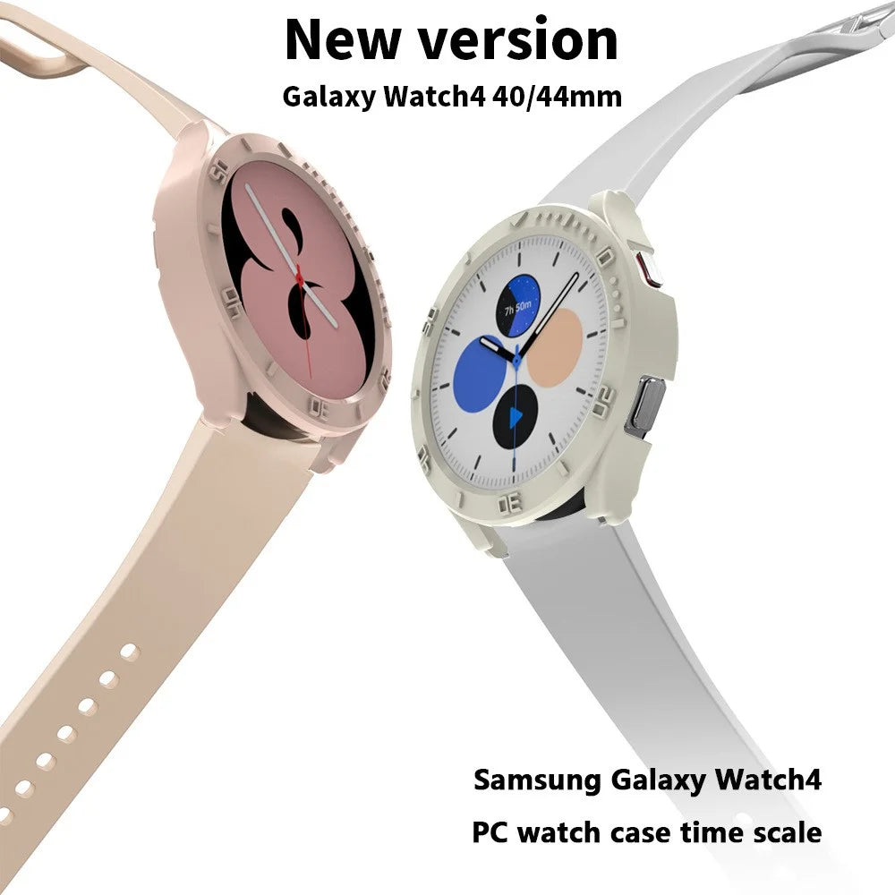 For Samsung Galaxy Watch 5 44mm Smart Watch PC Case Half Cover Frame Protector with Scale - Transparent - 6