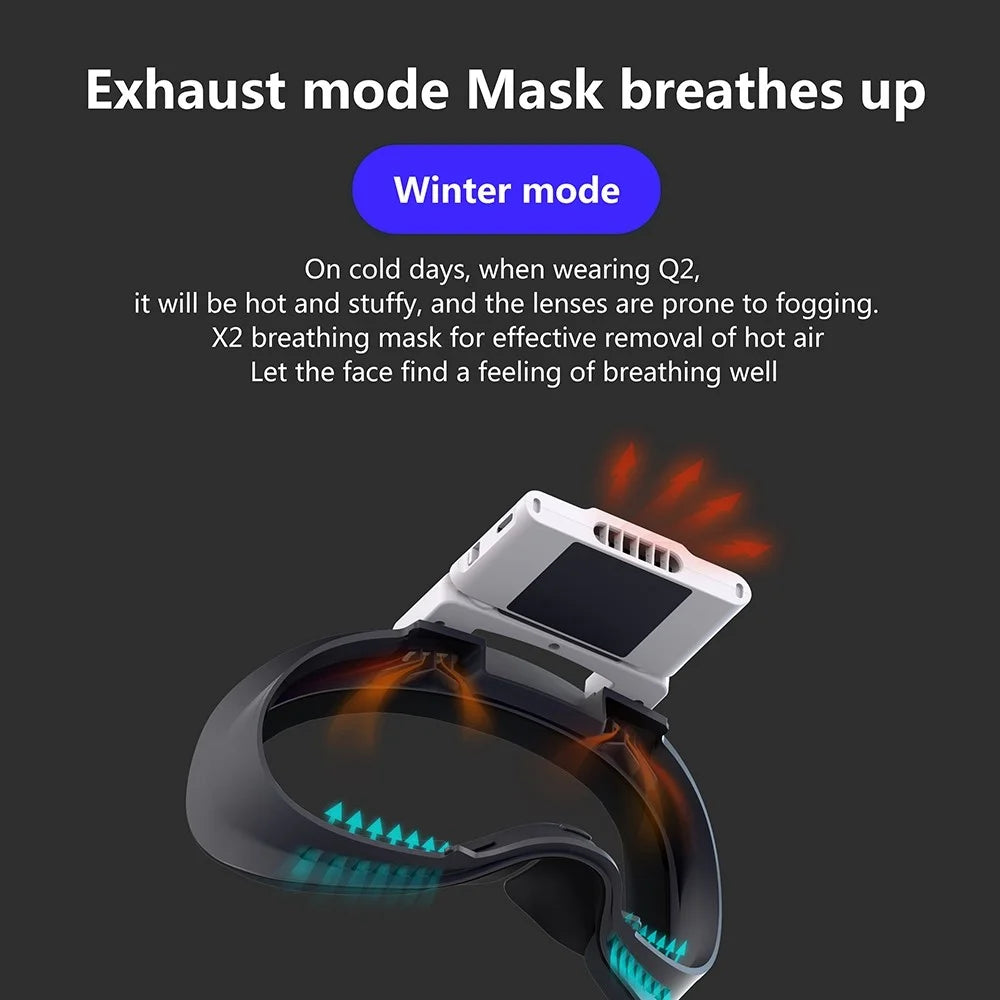 FIIT VR X2 for Oculus Quest 2 VR Cooling Fan Active Ventilation Air Circulation Fan Breathable Face Cover Pad - 2