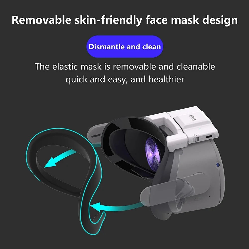 FIIT VR X2 for Oculus Quest 2 VR Cooling Fan Active Ventilation Air Circulation Fan Breathable Face Cover Pad - 3