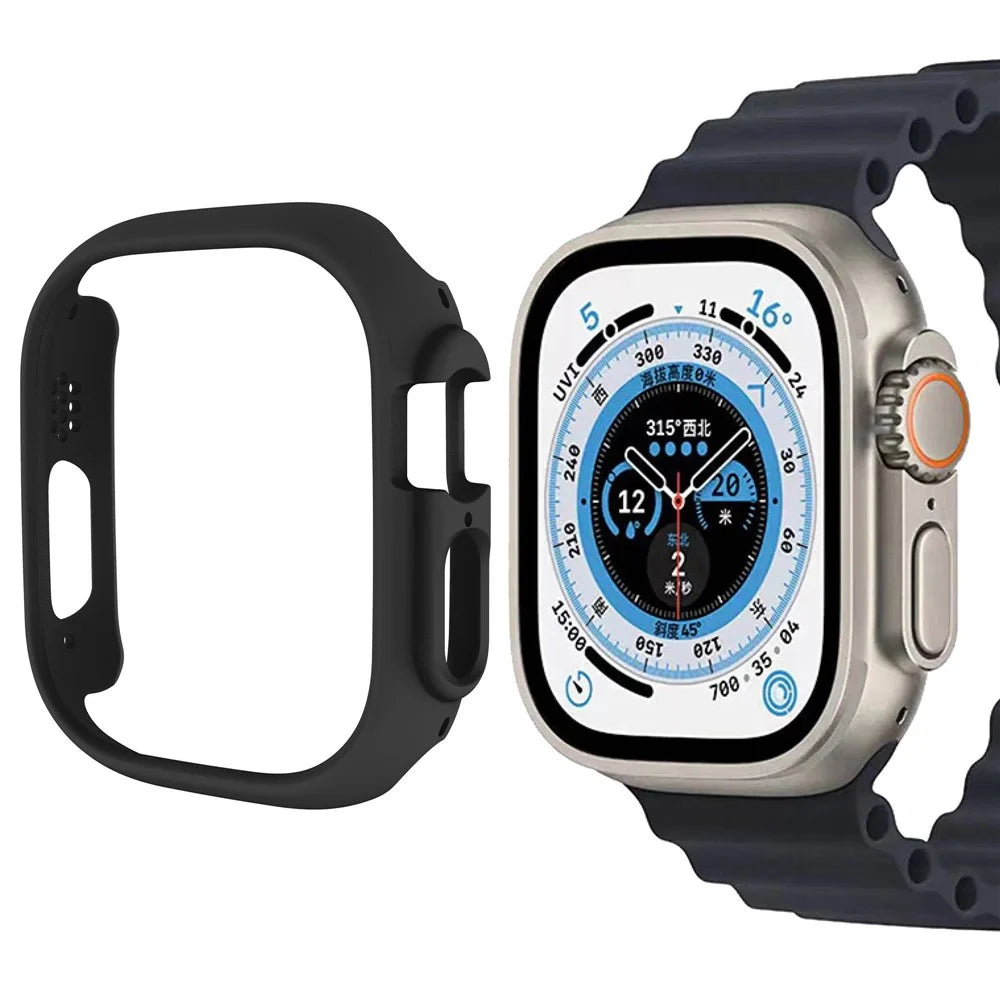 For Apple Watch Ultra 3 / Ultra 2 / Ultra 49mm Quick Release Watch Case Sports Watch PC Case Half Covering Watch Protector - Black - 1