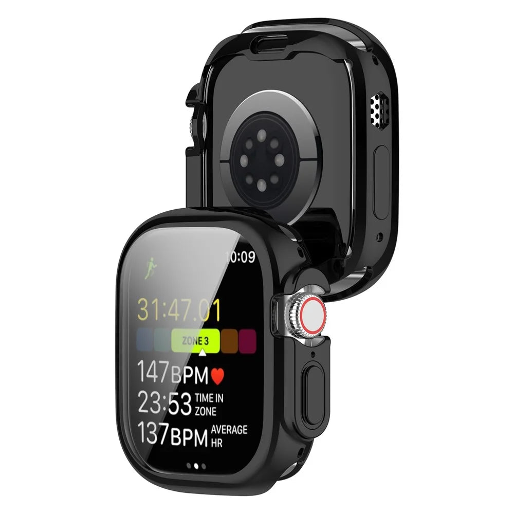 For Apple Watch Ultra 3 / Ultra 2 / Ultra 49mm Electroplating Soft TPU Cover All-inclusive Protective Watch Case  - Black - 5