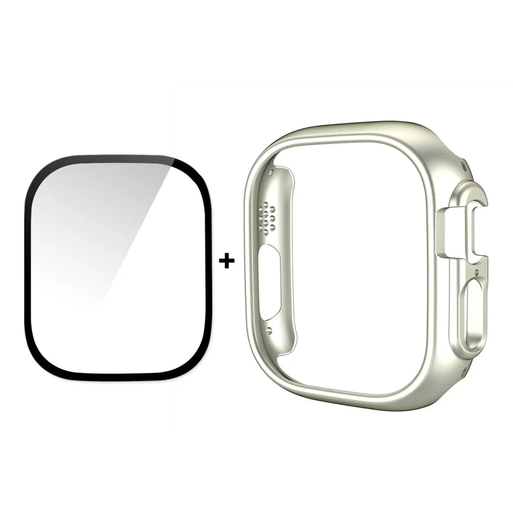 ENKAY HAT PRINCE For Apple Watch Ultra 3 / Ultra 2 / Ultra 49mm Rubberized PC Watch Case Shockproof Protective Cover + 9H Screen Protector - Silver - 1
