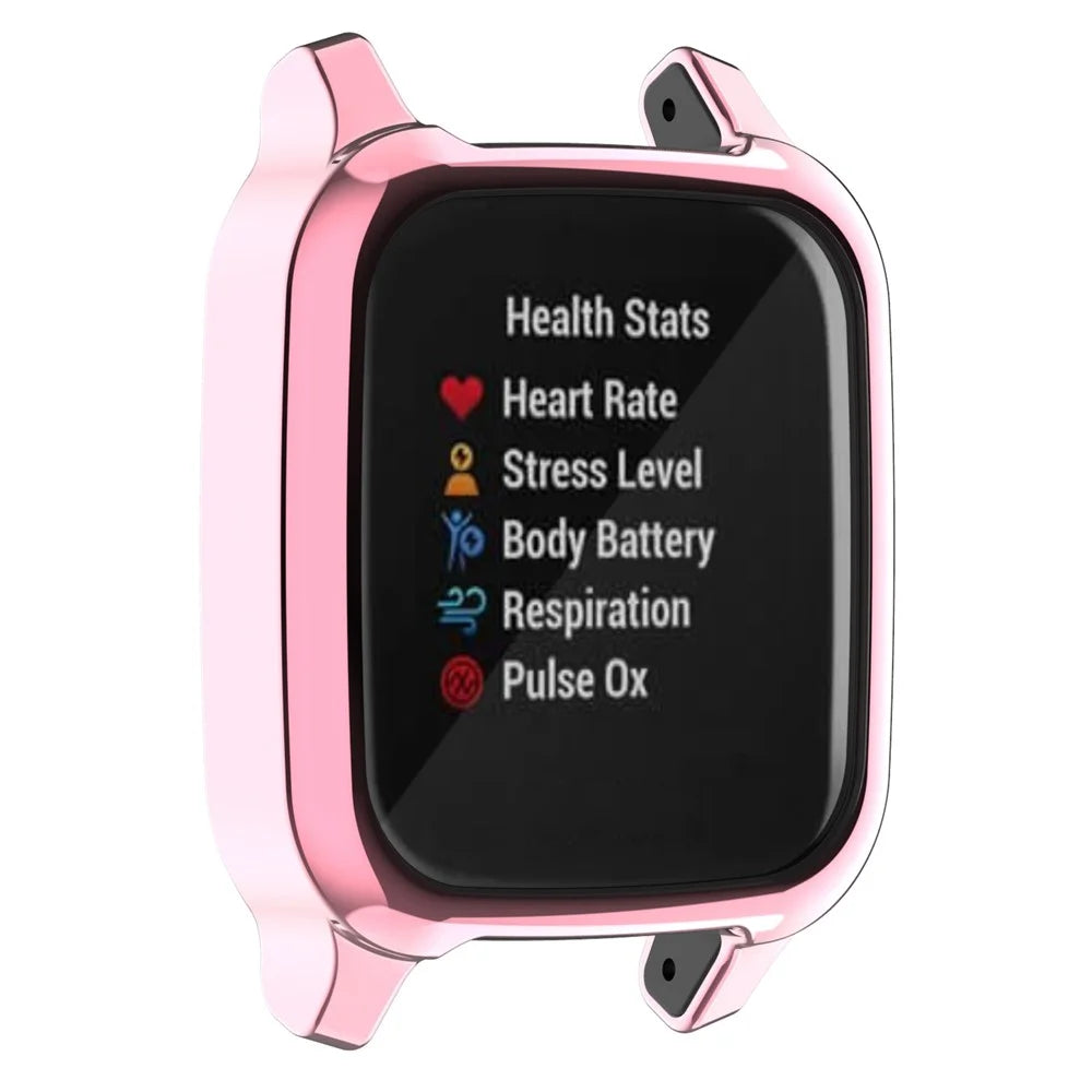 For Garmin Venu Sq / Venu Sq Music / Venu Sq 2 / Venu Sq 2 Music Soft TPU Watch Case Electroplate Edges Full Coverage Shockproof Bumper Protective Cover - Pink - 2