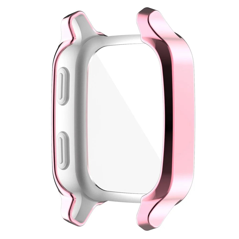For Garmin Venu Sq / Venu Sq Music / Venu Sq 2 / Venu Sq 2 Music Soft TPU Watch Case Electroplate Edges Full Coverage Shockproof Bumper Protective Cover - Pink - 4