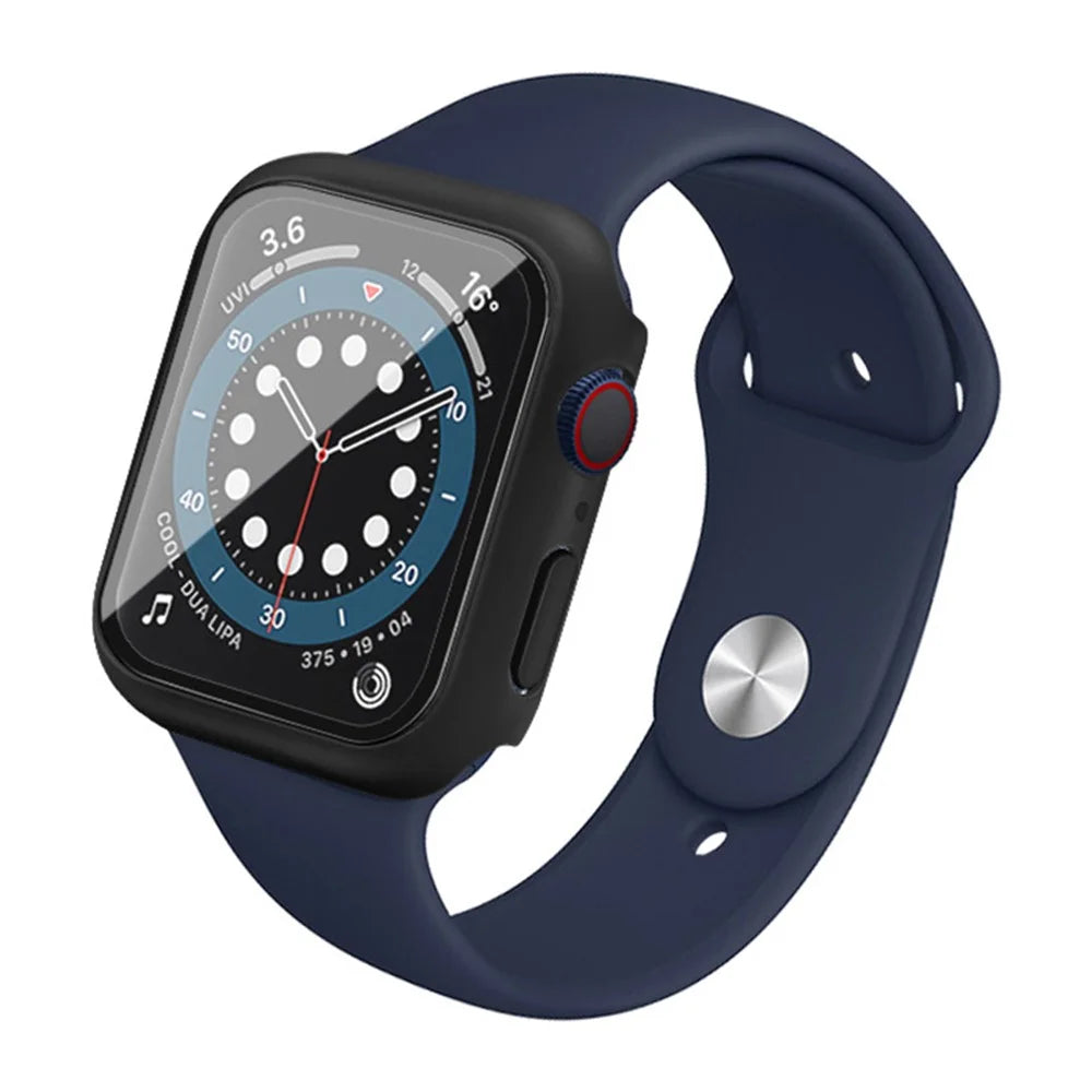 IMAK Watch Case For Apple Watch SE3 / SE2 / SE1 /  6 / 5 / 4 44mm Anti-Scratch Watch Cover with HD Tempered Glass - Black - 4