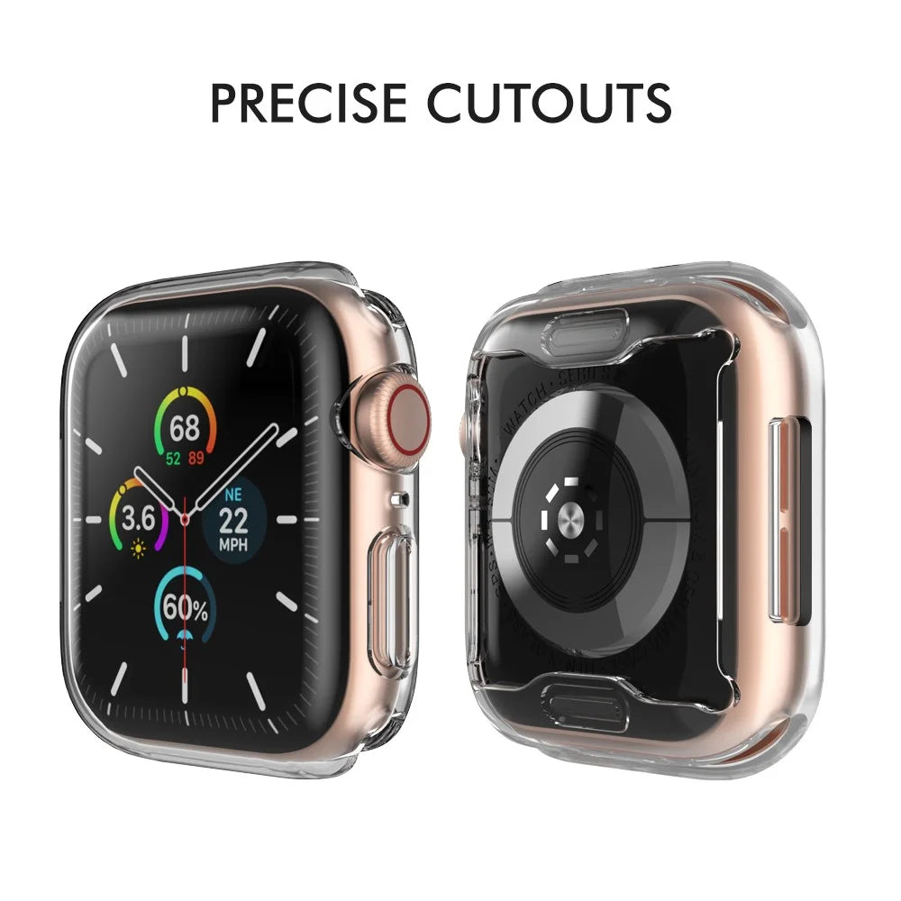 AHASTYLE WA05 2PCS For Apple Watch SE3 / SE2 / SE1 /  6 / 5 / 4 44mm HD Transparent TPU Smart Watch Frame Cover Protective Case - 2