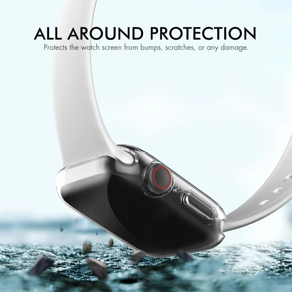 AHASTYLE WA05 2PCS For Apple Watch SE3 / SE2 / SE1 /  6 / 5 / 4 44mm HD Transparent TPU Smart Watch Frame Cover Protective Case - 3