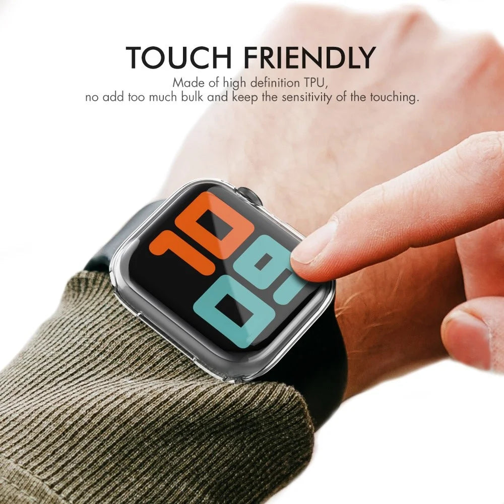 AHASTYLE WA05 2PCS For Apple Watch SE3 / SE2 / SE1 /  6 / 5 / 4 44mm HD Transparent TPU Smart Watch Frame Cover Protective Case - 4