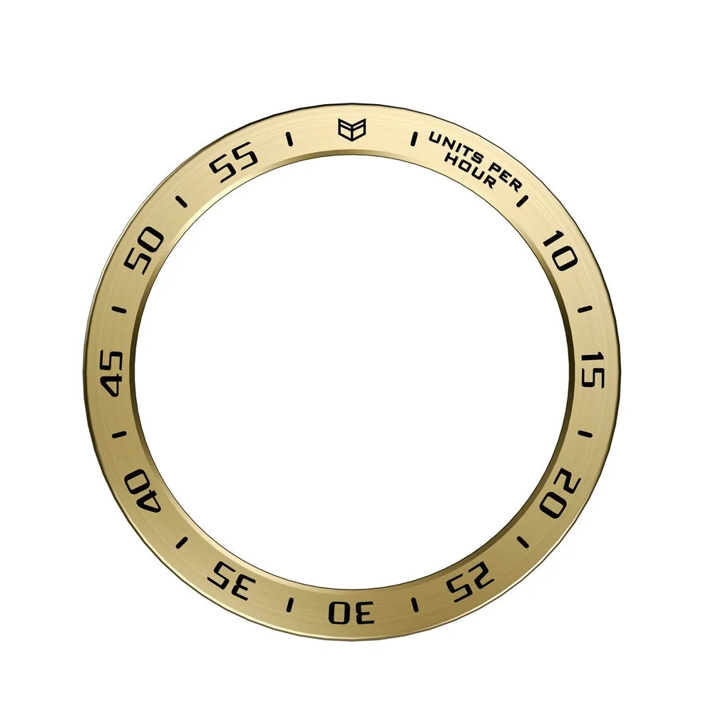 For Samsung Galaxy Watch 5 44mm Bezel Ring Styling Frame Case Anti-scratch Watch Cover with Dial Plate - Gold / Black - 2