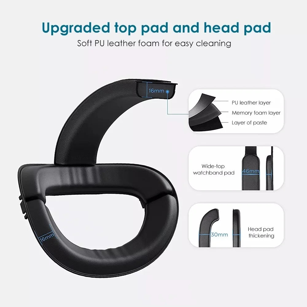 JY-HC2 For Oculus Quest 2 VR Glasses Headband Adjustable Head Strap with 8000mAh Battery - Black - 4