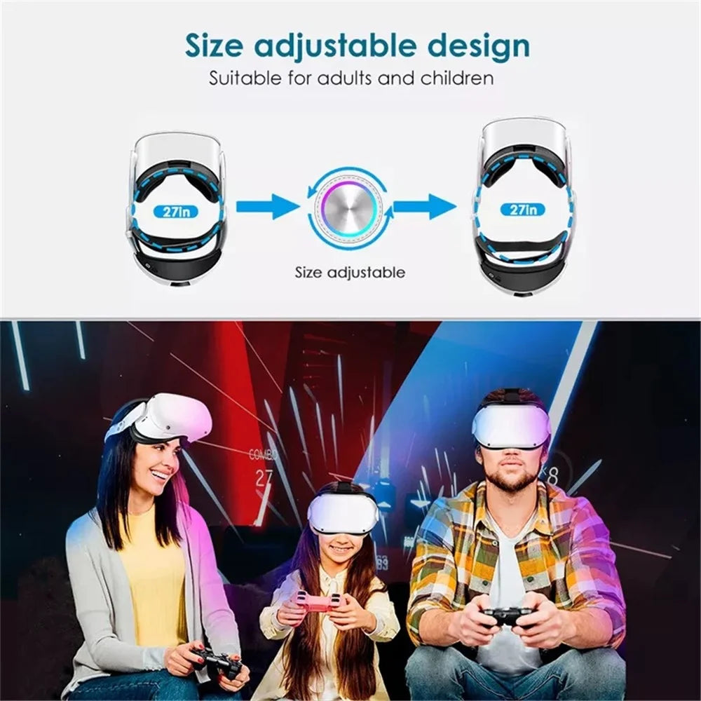 JY-HC2 For Oculus Quest 2 VR Glasses Headband Adjustable Head Strap with 8000mAh Battery - Black - 5