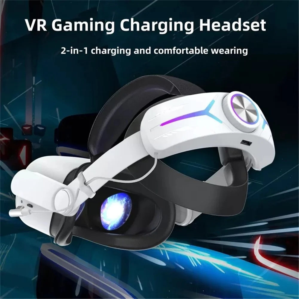 JY-HC2 For Oculus Quest 2 VR Glasses Headband Adjustable Head Strap with 8000mAh Battery - Black - 7