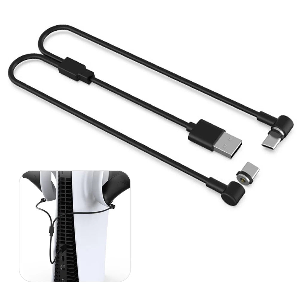 DOBE TP5-2520 For PS VR2 Controller 1 USB to 2 Type C 90 Degree Magnetic Charging Cord USB C Charger Cable - 1
