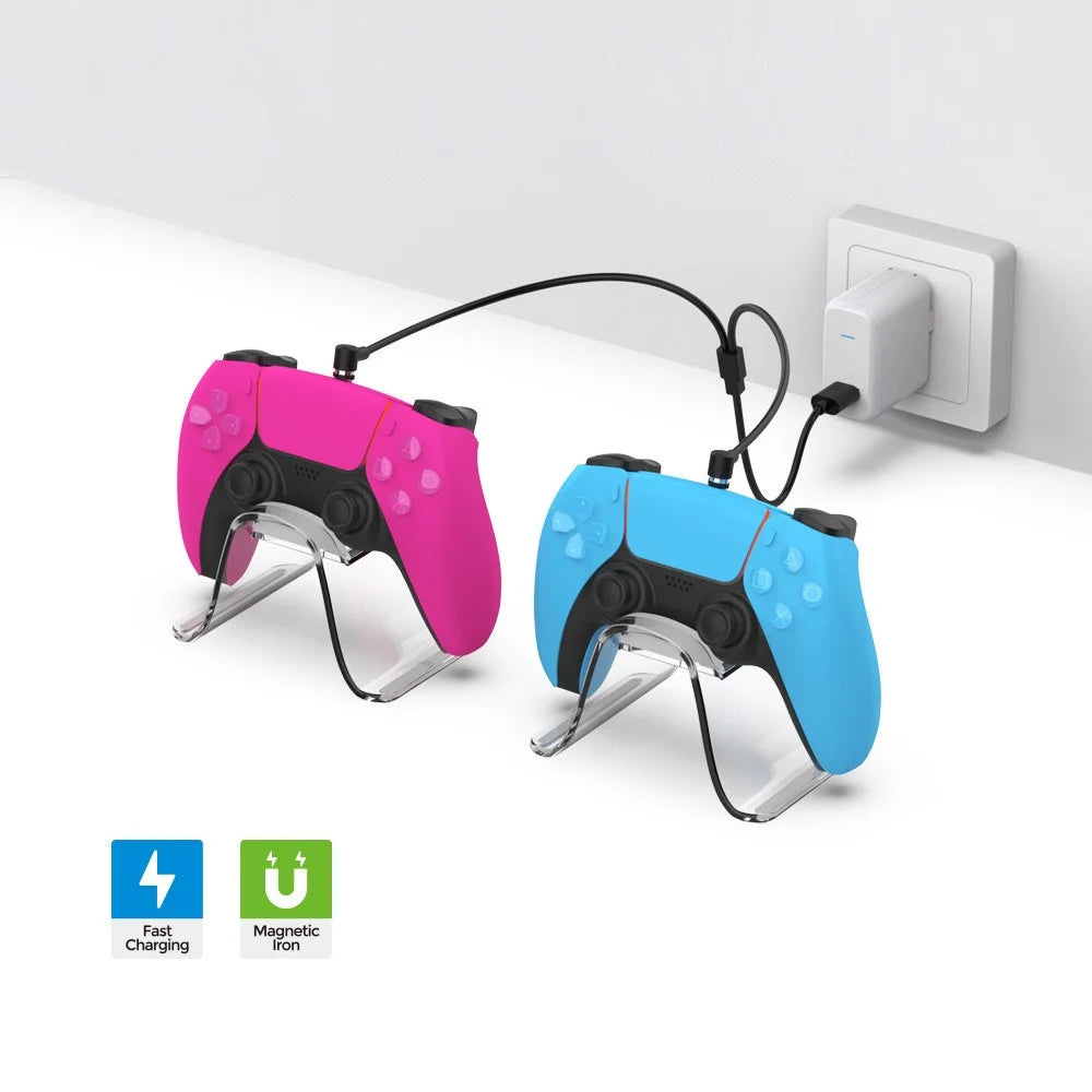 DOBE TP5-2520 For PS VR2 Controller 1 USB to 2 Type C 90 Degree Magnetic Charging Cord USB C Charger Cable - 2