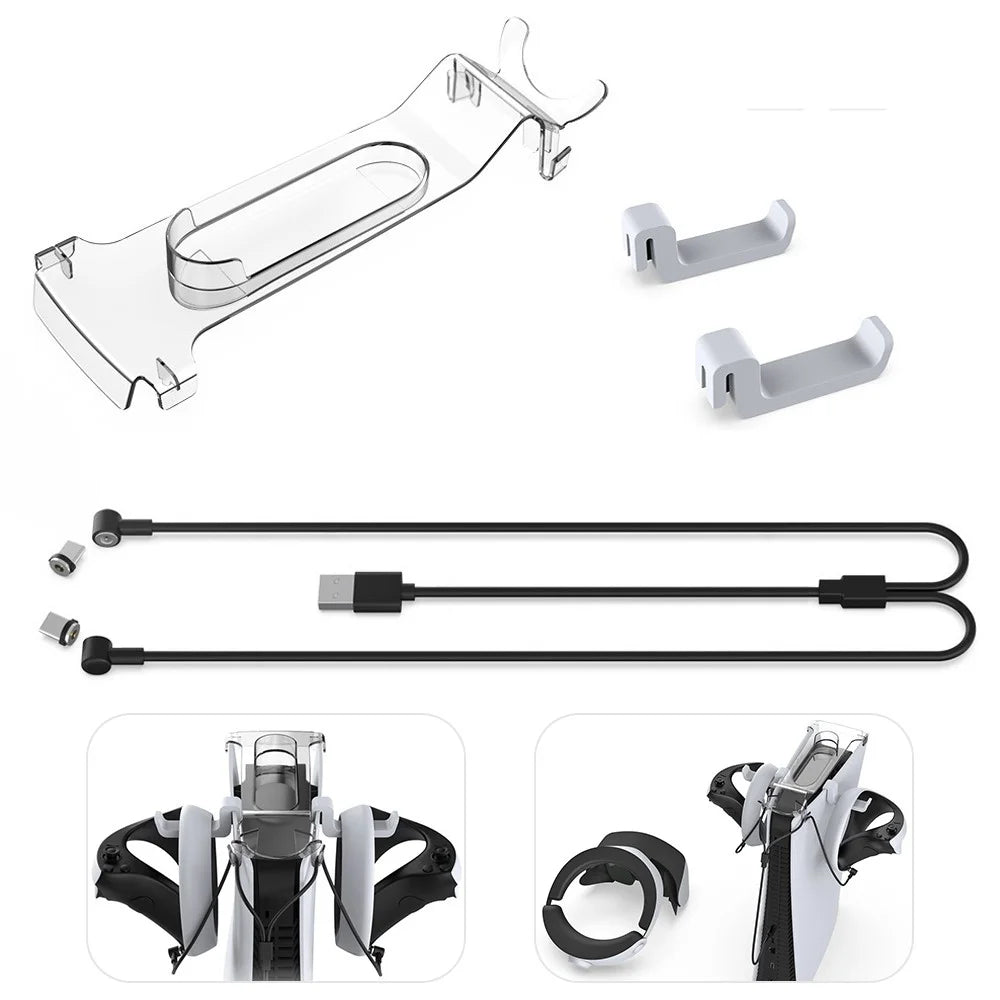 DOBE TP5-2523 For PS5 / VR2 VR Handle Bracket Headphone Hanger with 2-in-1 Type-C Charging Cable - 1
