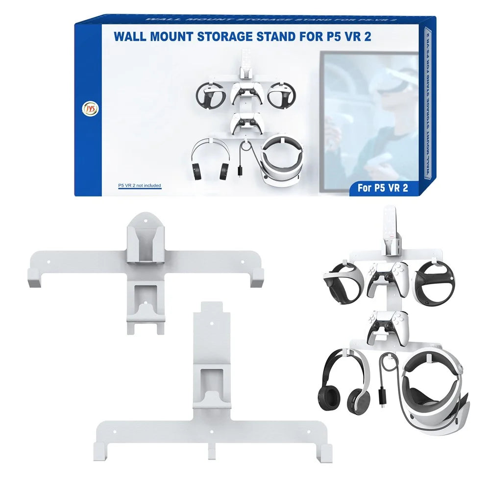 JYS JYS-P5158 Wall Mount Holder Stand for PS VR2 VR Headset and Controller Storage Bracket Wall Hanger - 7