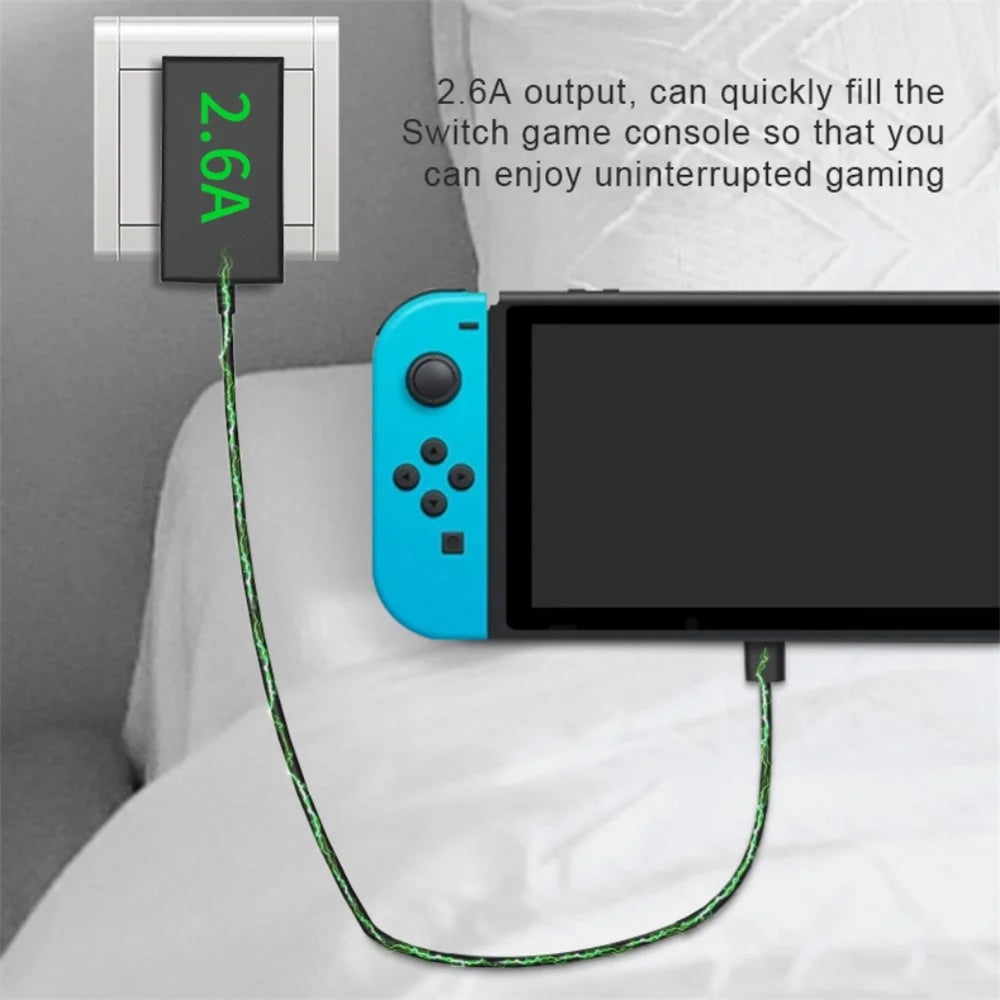 AOLION PGNS1042 For Nintendo Switch TV Dock Mode 1.5m Type-C Cable ABS Charger AC Power Adapter, US Plug - 4